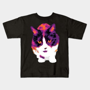 The Hot Color Cat Kids T-Shirt